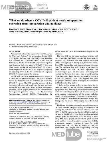 Was tun, wenn ein Patient mit COVID-19 eine Operation benötigt?