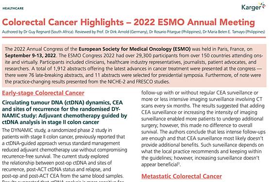 Überblick über die wichtigsten Berichte zum Thema Darmkrebs – ESMO-Jahrestagung 2022